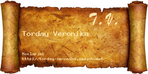 Torday Veronika névjegykártya